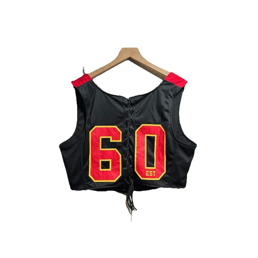 NFL Kansas City Chiefs Crop Corset Top Women’s 3X Lace Up Ultra Game Day